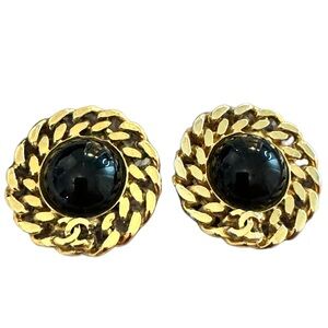 ❌SOLD❌ CHANEL Vintage Braided Black Gipoix Clip-on Earrings
